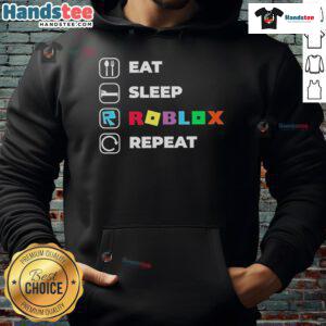 Comfortable Nice Eat Sleep Roblox Repeat Hoodie in vibrant colors, perfect for gamers and Roblox enthusiasts.