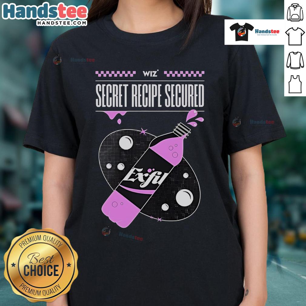 Nice Exfil Wiz Secret Recipe secured ladies tee featuring a stylish design for fans of unique culinary apparel.