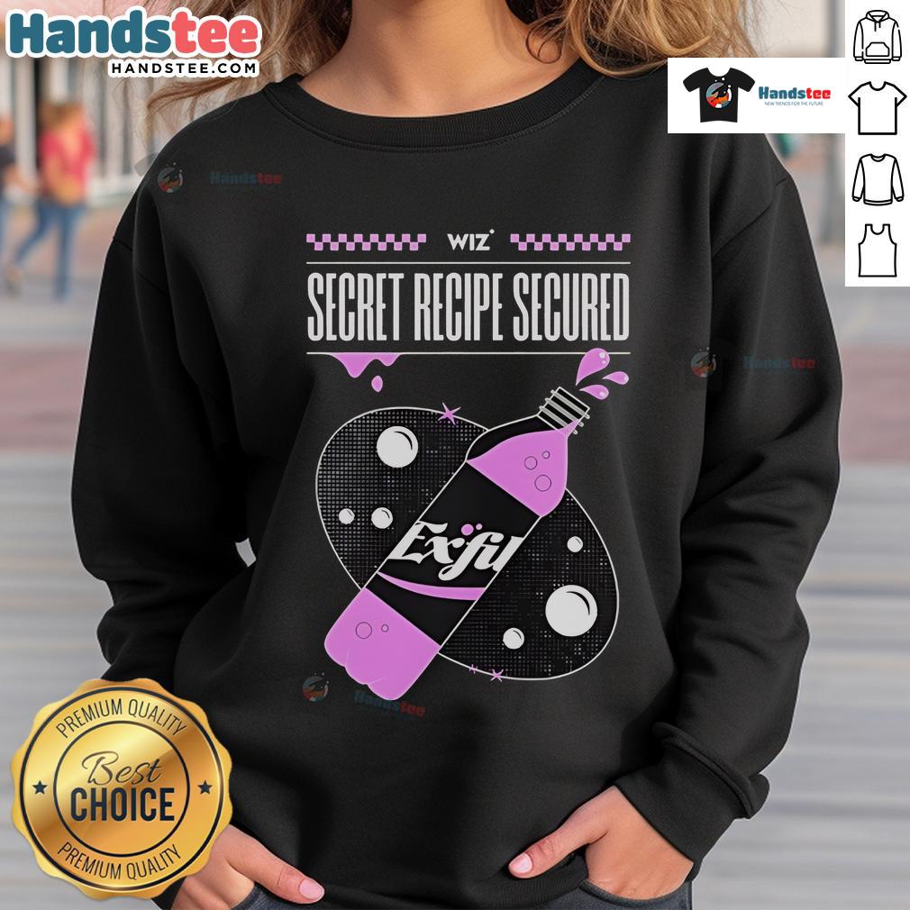 Stylish Nice Exfil Wiz Secret Recipe Secured Sweatshirt featuring a unique design, perfect for casual wear and cozy comfort.