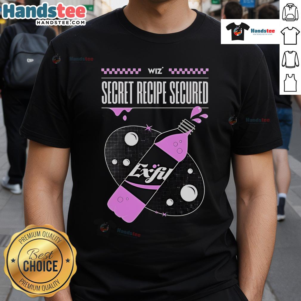 Nice Exfil Wiz Secret Recipe Secured T-Shirt featuring a stylish design for fans of unique graphic tees.