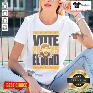 Vote for Fernando Tatis Jr. 2025 Ladies Tee featuring vibrant design, perfect for baseball fans and supporters.