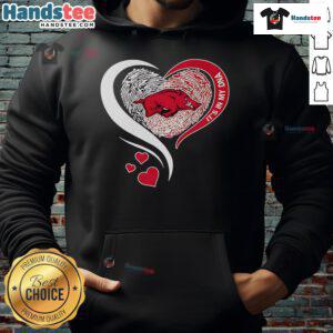 Arkansas Razorbacks hoodie featuring a unique fingerprint heart design, showcasing school spirit and DNA connection.