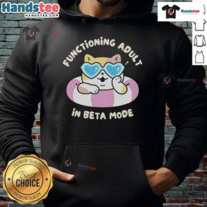 Nice functioning adult in beta mode wearing a cat hoodie, showcasing a fun and quirky fashion style.