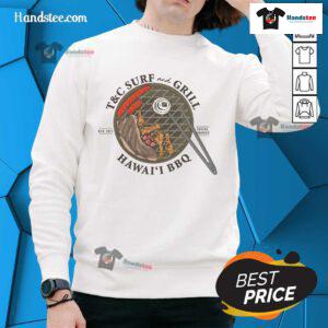 Cozy Nice Hawaii BBQ sweatshirt in jersey style, perfect for casual outings and beach gatherings in Hawaii.