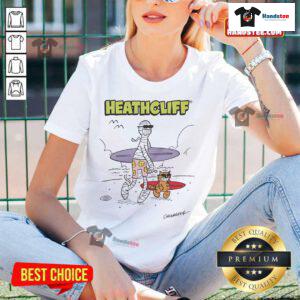 Alt Text: Nice Heathcliff and The Summer Mummy Ladies Tee featuring a stylish design perfect for casual summer wear.