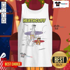 Stylish Nice Heathcliff and the Summer Mummy tank top featuring vibrant colors and a trendy design for summer wear.