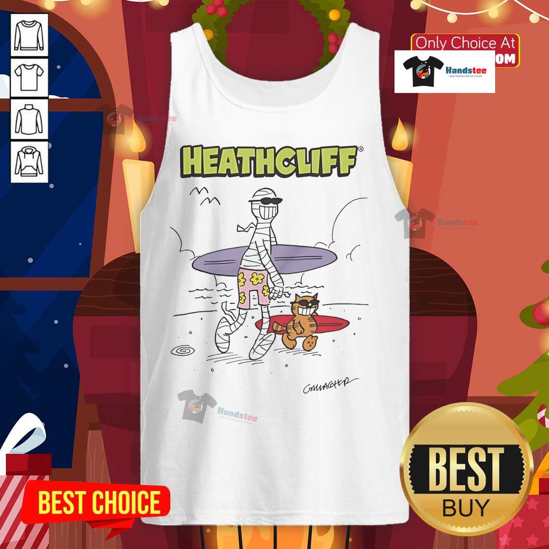 Stylish Nice Heathcliff and the Summer Mummy tank top featuring vibrant colors and a trendy design for summer wear.