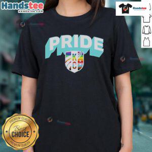 Nice Kansas City Current Bold Pride Ladies Tee showcasing vibrant colors and stylish design for pride celebrations.