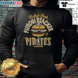 Nice MLB X Flavortown Pittsburgh Pirates Pierogi Stacker hoodie featuring vibrant design and team logo.