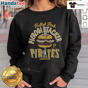 Nice MLB X Flavortown Pittsburgh Pirates Pierogi Stacker Sweatshirt featuring vibrant team colors and unique design.
