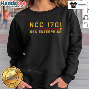 Nice NCC-1701 USS Enterprise sweatshirt featuring iconic Star Trek design, perfect for fans and casual wear.