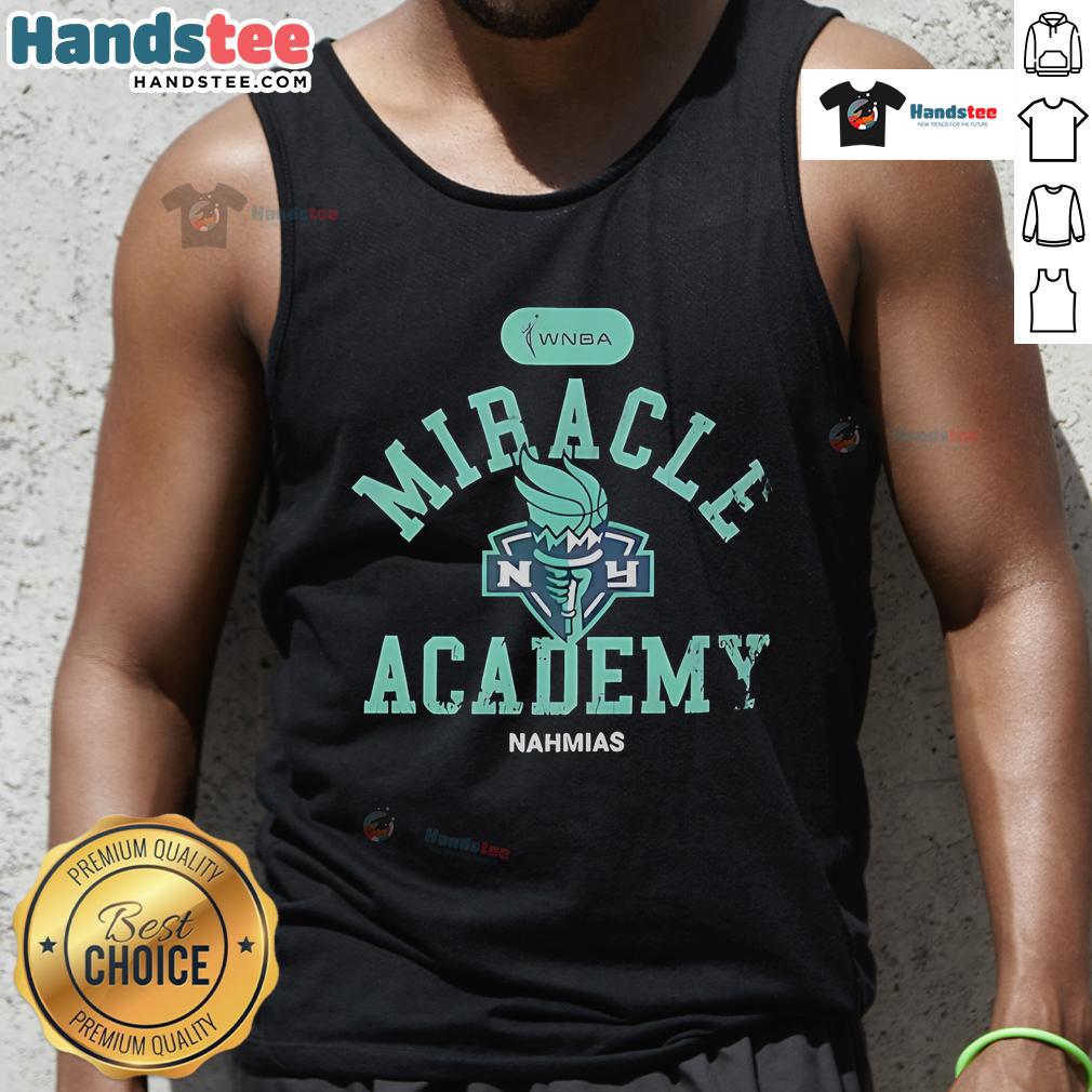 Nice New York Liberty Miracle Academy NBA Collection tank top showcasing vibrant team colors and stylish design.