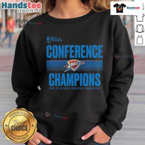 Nice Oklahoma City Thunder 2025 Western Conference Champions ball handler sweatshirt, perfect for fans and collectors.