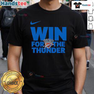 Nice Oklahoma City Thunder Win T-Shirt featuring team colors and logo, perfect for fans celebrating a victory.