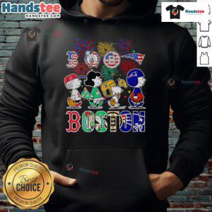 Nice Peanuts Happy 4th of July Boston Sports Hoodie featuring a festive design for patriotic sports fans.