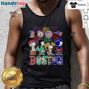 Nice Peanuts Happy 4th of July Boston Sports Tank Top featuring a fun design perfect for celebrating Independence Day.