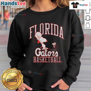 Alt Text: Nice Peanuts X Florida Basketball sweatshirt featuring playful cartoon graphics and a cozy design for fans.