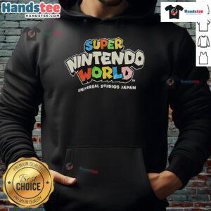 Cozy Nice Super Nintendo World Universal Studios Japan hoodie displayed against a vibrant theme park backdrop.
