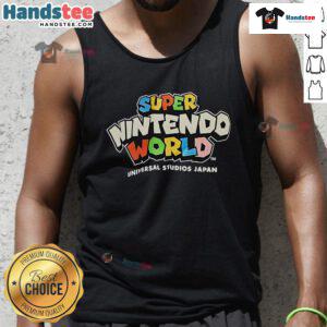 Alt Text: Stylish tank top featuring Super Nintendo World design at Universal Studios Japan, perfect for theme park fans.