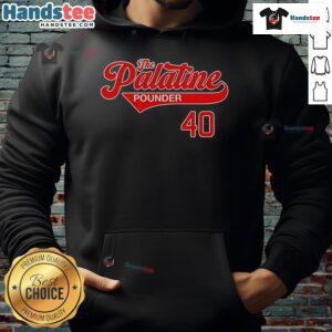 Alt Text: Stylish Nice The Palatine Pounder 40 hoodie featuring vibrant graphics and a comfortable fit, perfect for casual wear.