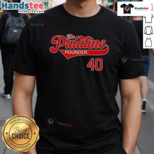 Alt Text: Nice The Palatine Pounder 40 T-Shirt in vibrant colors, perfect for casual wear and showcasing unique style.