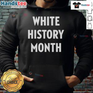 Tommy Robinson's White History Month hoodie featuring bold graphics and a modern design, perfect for casual wear.