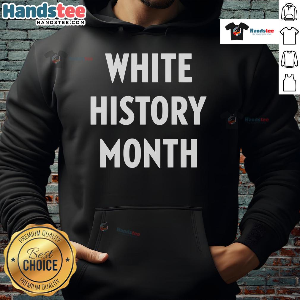 Tommy Robinson's White History Month hoodie featuring bold graphics and a modern design, perfect for casual wear.