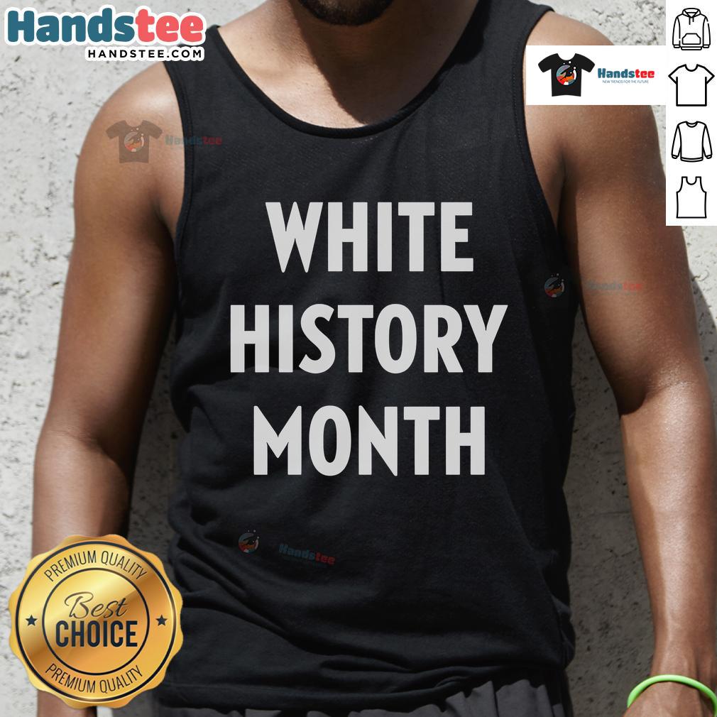 Nice Tommy Robinson's White History Month tank top featuring bold text and a stylish design for casual wear.