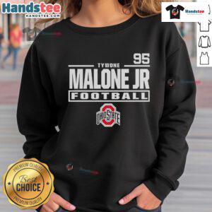 Alt Text: Nice Tywone Malone Jr. Ohio State Buckeyes Football 95 sweatshirt featuring team logo and vibrant colors.