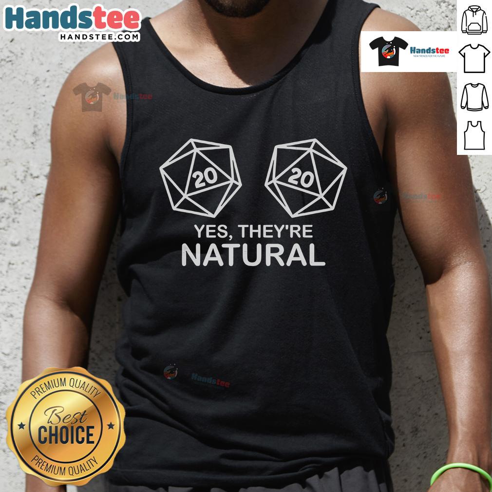 Model wearing a Nice Yes They're Natural tank top, showcasing a stylish and comfortable design for casual summer wear.