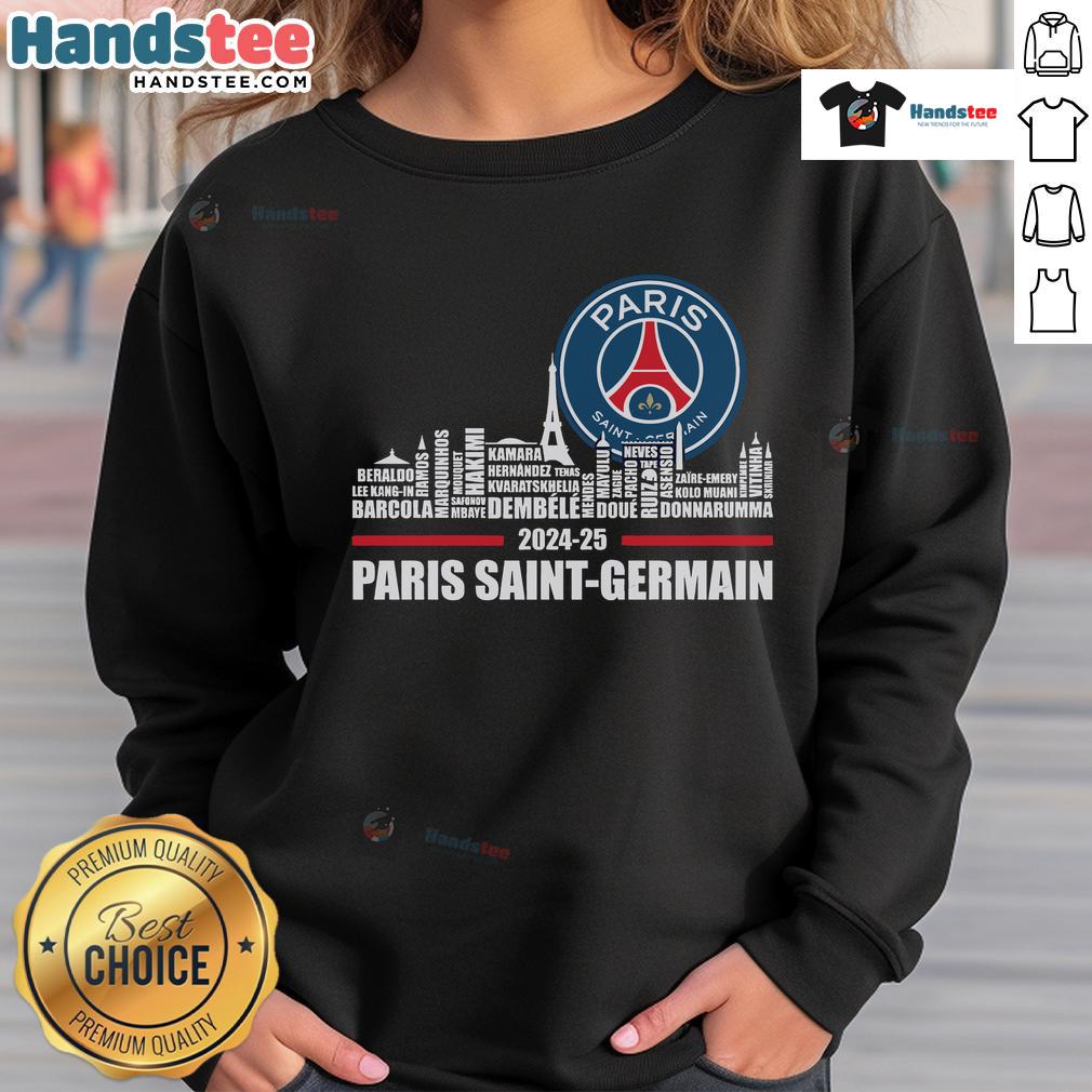 Official 2024-25 Champions Paris Saint-Germain F.C. Limited Edition Sweatshirt featuring team logo and sleek design.