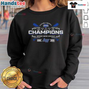 Official 2025 OHSAA Baseball D2 State Champions Anthony Wayne Generals sweatshirt featuring team logo and colors.