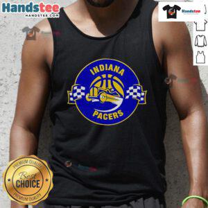 Official 2025 Pacers Racers Special Edition Tank Top featuring vibrant graphics and a comfortable fit for fans.