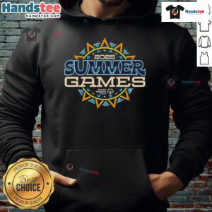 Official 2025 SOMI Summer Games Hoodie showcasing vibrant colors and logo, perfect for sports enthusiasts.