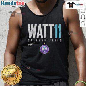 Alt Text: Official Ally Watt Orlando Pride Elite 11 Tank Top, featuring vibrant colors and stylish design for fans.