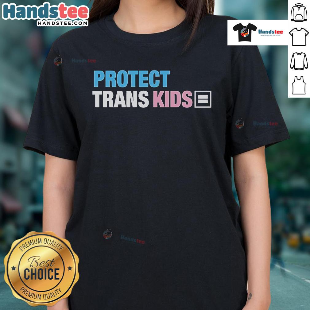 Official Andr3wsky wearing a Protect Trans Kids ladies tee, promoting support for transgender youth rights.