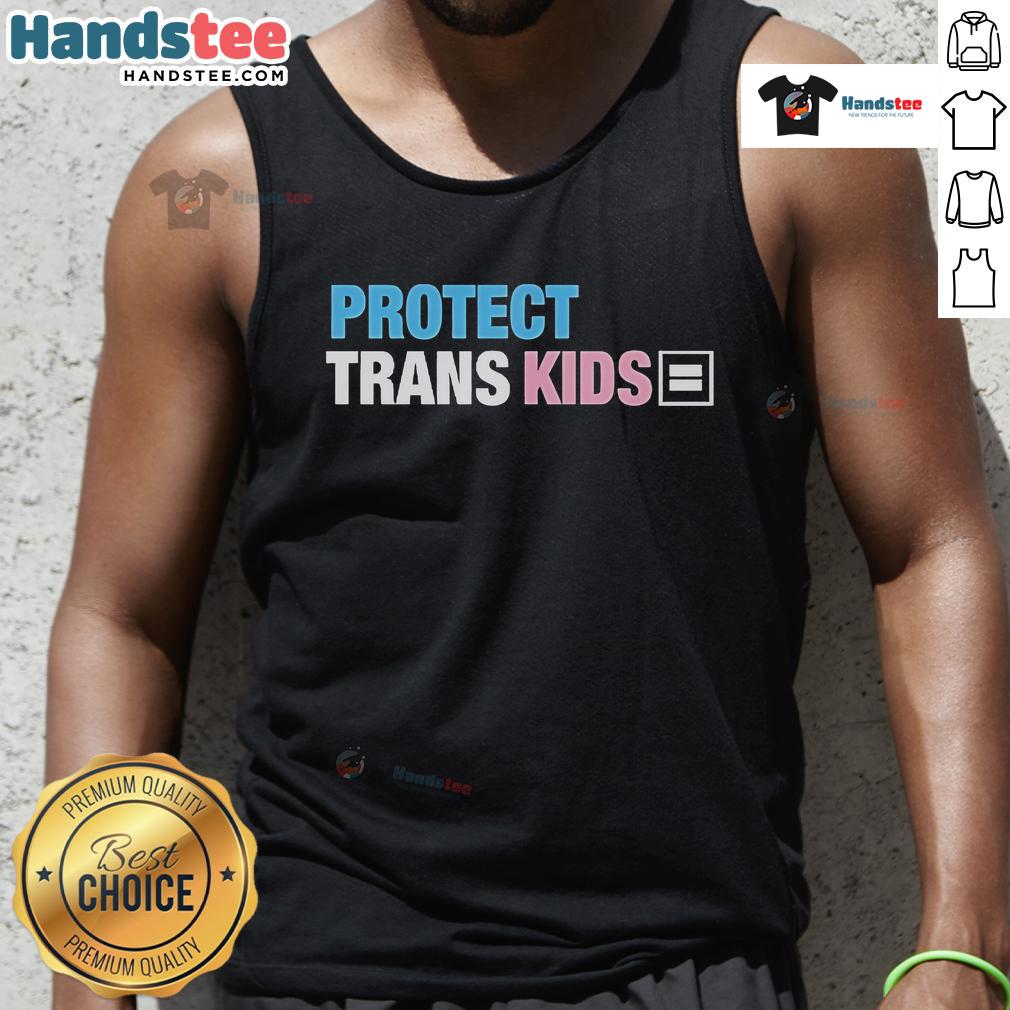 Alt Text: Official Andr3wsky wearing a Protect Trans Kids tank top, showing support for transgender youth rights and inclusion.