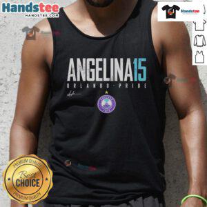 Official Angelina Orlando Pride Elite 15 Tank Top featuring vibrant colors and a stylish design for pride celebrations.