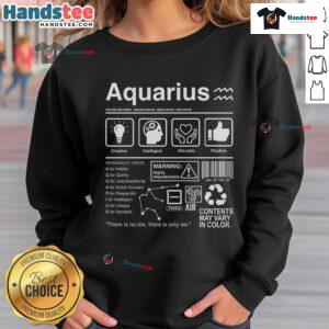 Official Aquarius Label Sweatshirt in navy blue featuring a stylish design and comfortable fit for astrology enthusiasts.