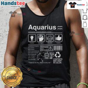 Official Aquarius Label Tank Top in stylish design, perfect for casual wear and showcasing your zodiac sign.