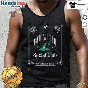 Official Attitude Clothing Bad Witch Social Club tank top featuring a bold design and stylish fit for casual wear.