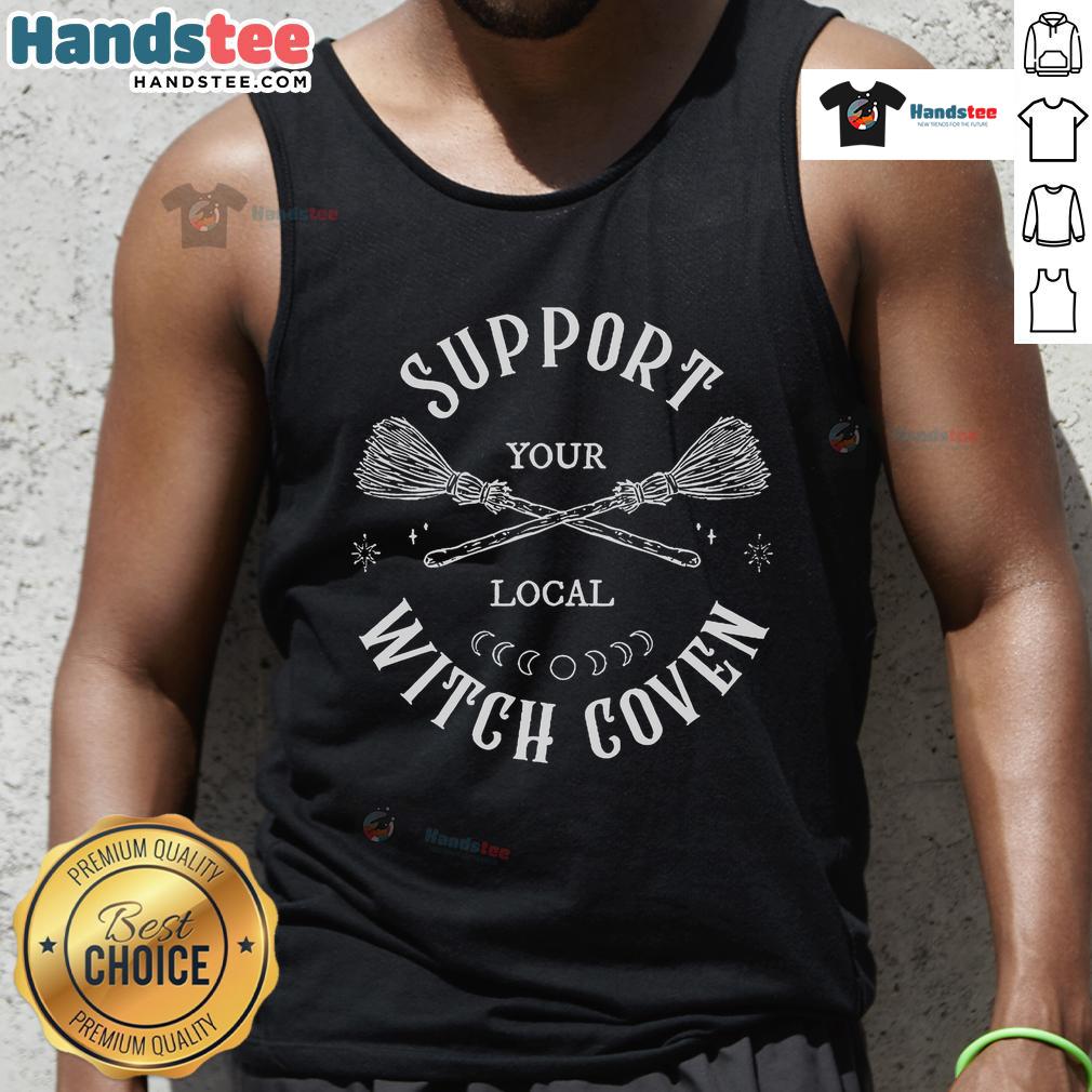 Official Attitude Clothing Support Your Local Witch Coven Tank Top, featuring a stylish design for witchy fashion lovers.