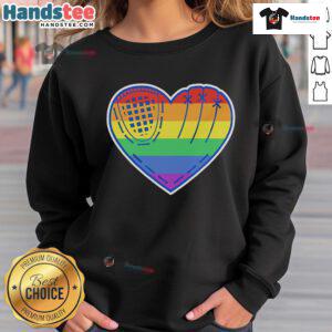 Alt Text: Official Baseball Heart LGBT Pride Sweatshirt featuring a colorful heart design, perfect for showing your support.