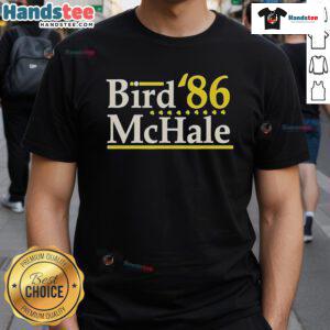 Official Bird Mchale '86 Boston Legends T-Shirt featuring iconic graphics celebrating Boston Celtics' history.