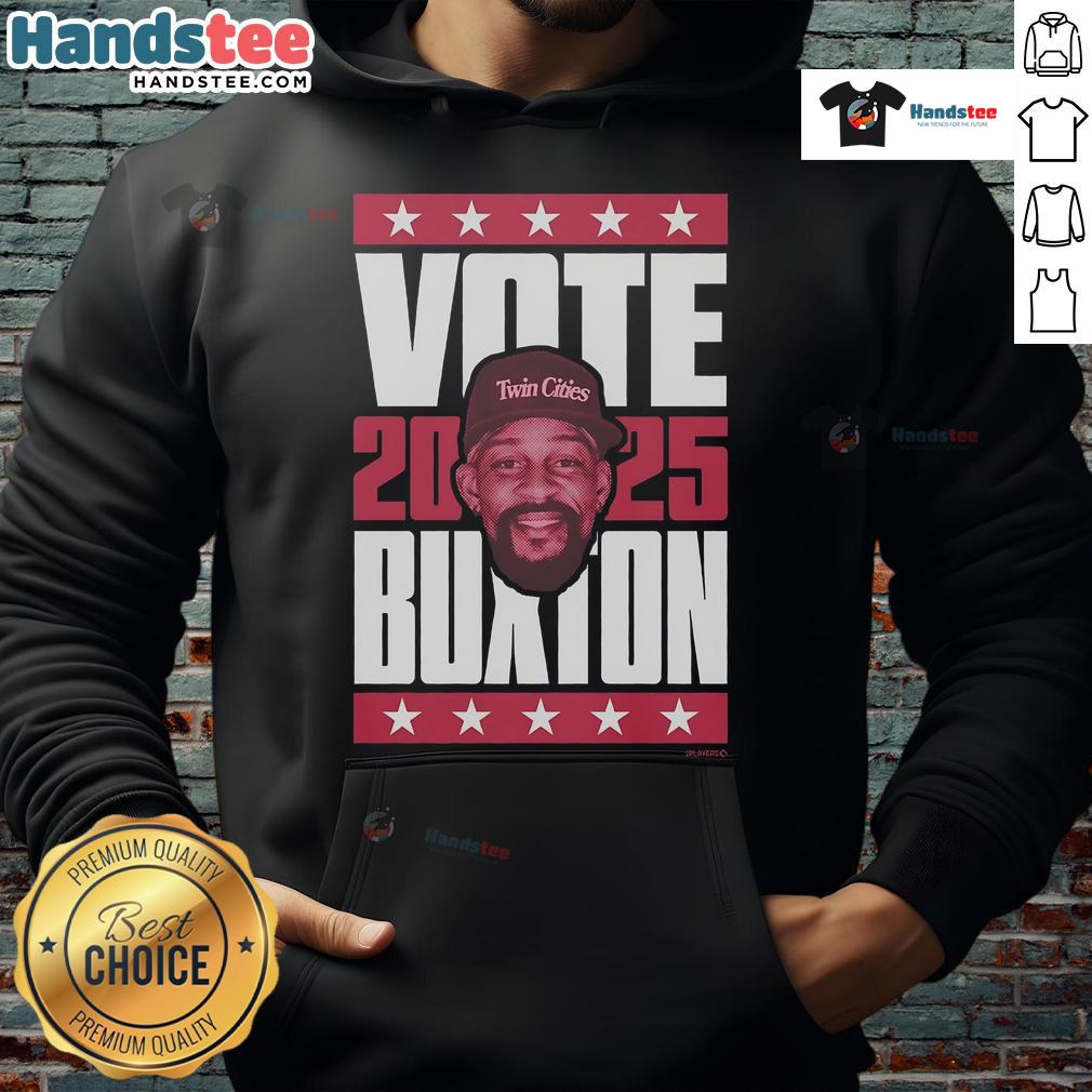 Official Byron Buxton 2025 Vote Hoodie featuring sporty design and vibrant graphics, perfect for fans and supporters.
