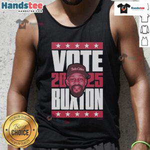 Official Byron Buxton 2025 Vote Tank Top featuring a stylish design, perfect for fans supporting Buxton in the upcoming season.
