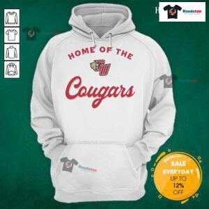 Alt Text: Official Caldwell University Home of the Cougars hoodie featuring the school logo and stylish design for fans.
