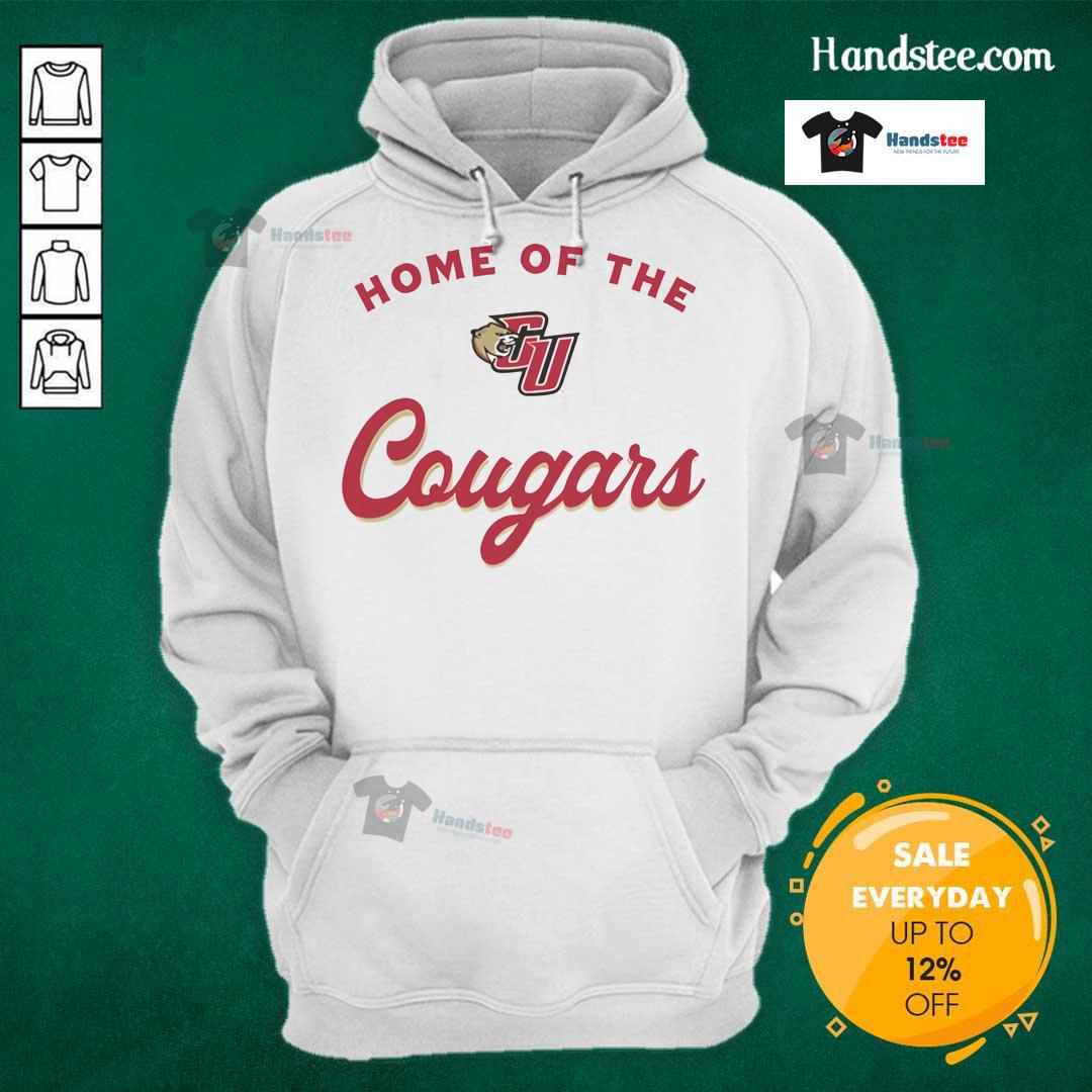 Alt Text: Official Caldwell University Home of the Cougars hoodie featuring the school logo and stylish design for fans.