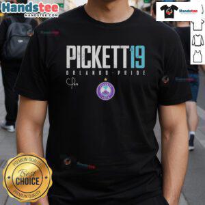 Official Carson Pickett Orlando Pride Elite 19 T-Shirt featuring team colors and logo, perfect for fans and players alike.