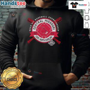 Official Central Missouri NCAA DII Baseball Championship 2025 hoodie, featuring team colors and logo, Cary, North Carolina.
